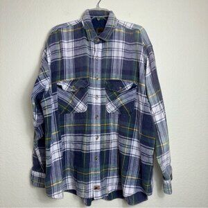 Boston Traders Men's Long Sleeve Flannel Shirt  Size 2XT Gray Plaid‎
